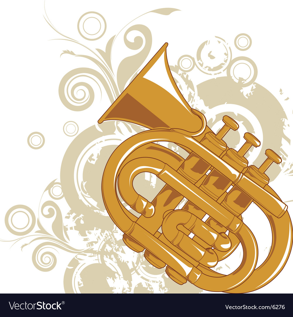 Jazz horn graphic Royalty Free Vector Image VectorStock