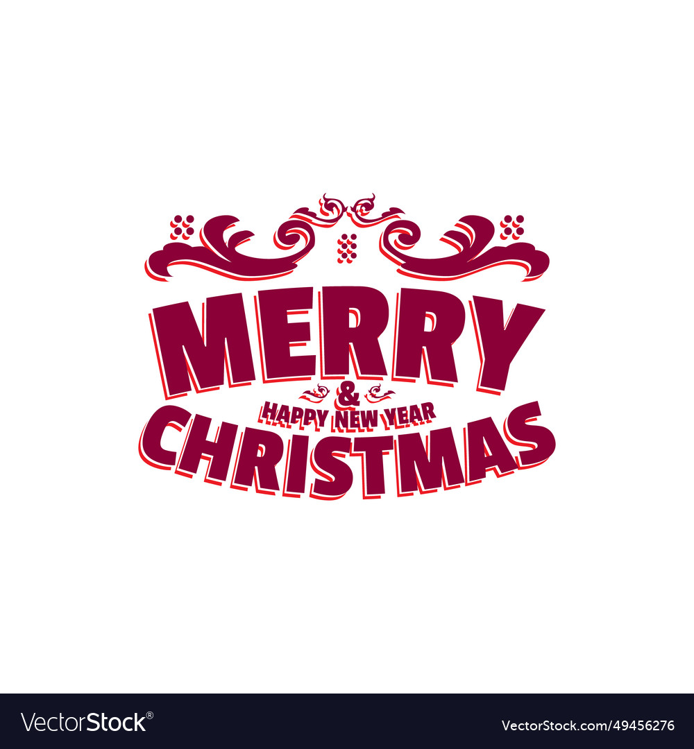 Merry christmas lettering design art Royalty Free Vector