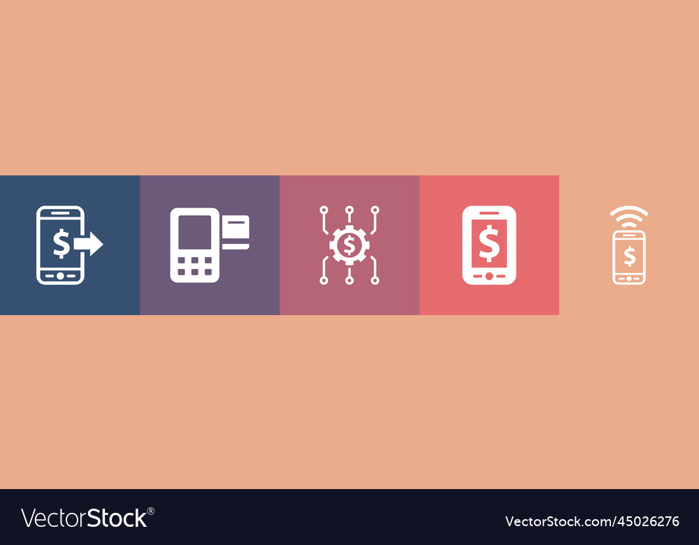 Mobile banking icons infographic design template