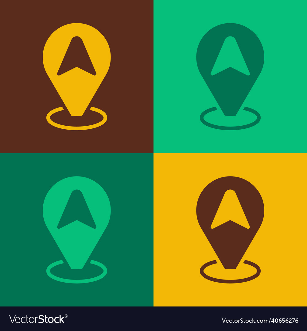 Pop art map pointer with taxi car icon isolated vector image Pop art map pointer with taxi car icon isolated