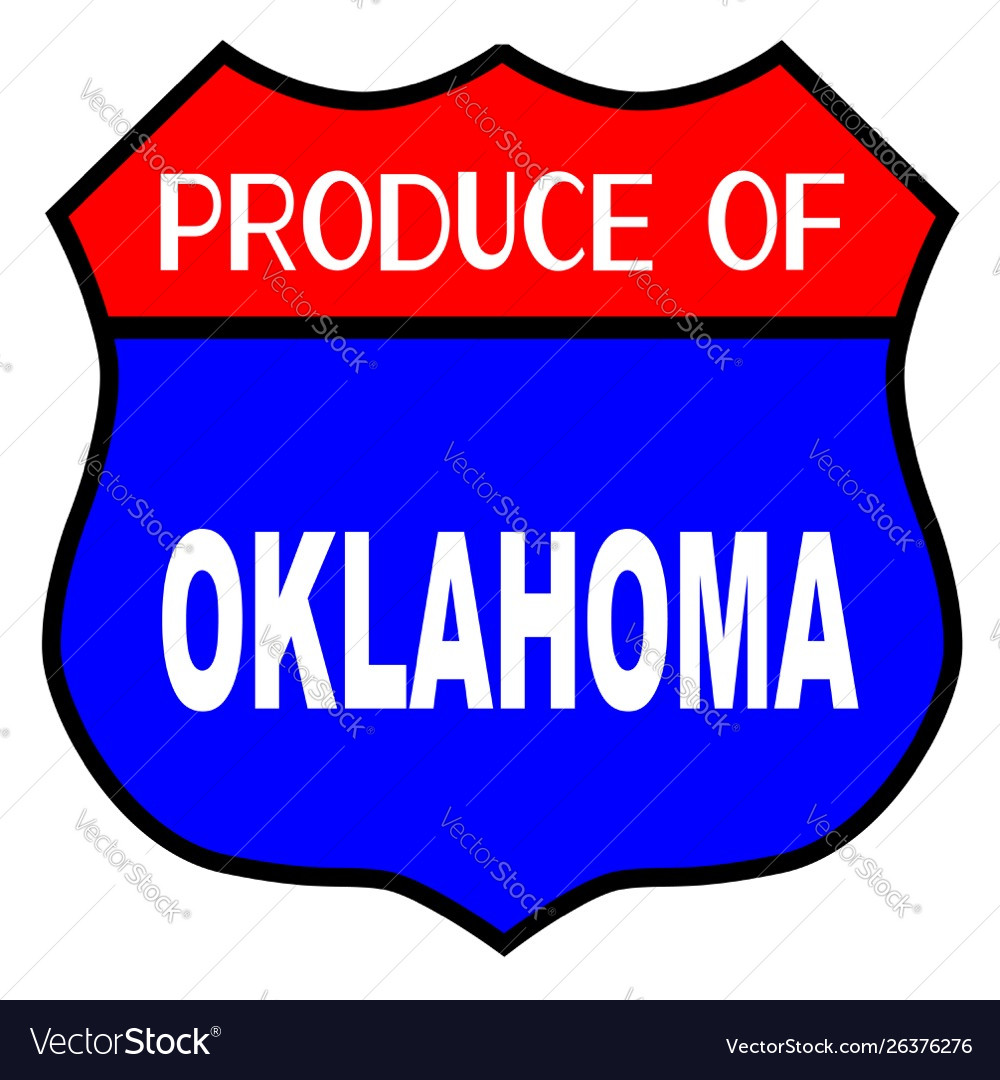 Produce of oklahoma Royalty Free Vector Image VectorStock