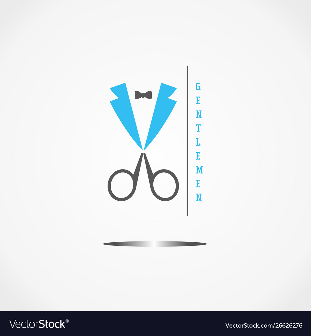 Scissor and tuxedo logo design