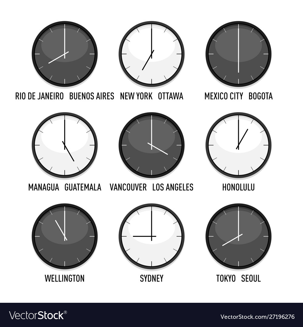 Set clocks for timezone hour icon