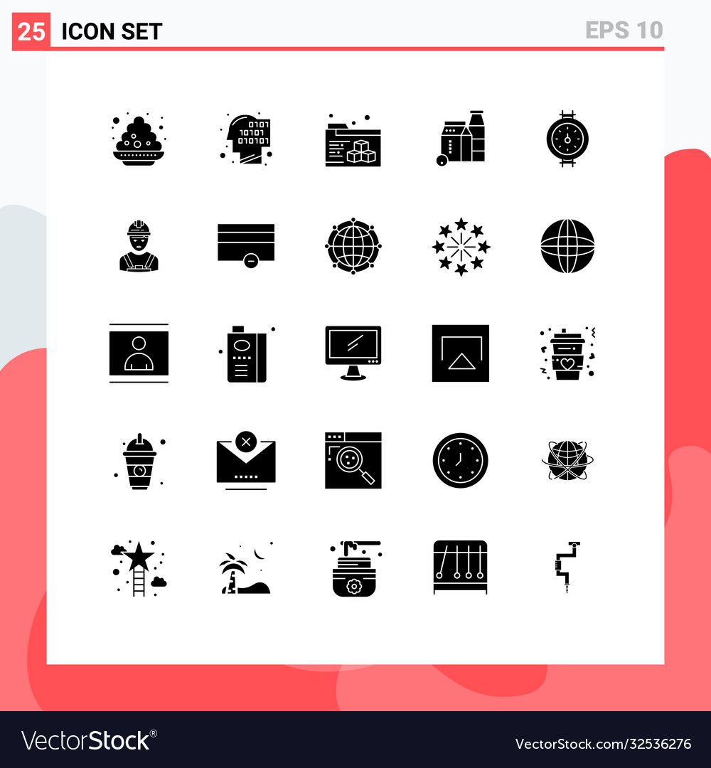 Solid glyph pack 25 universal symbols