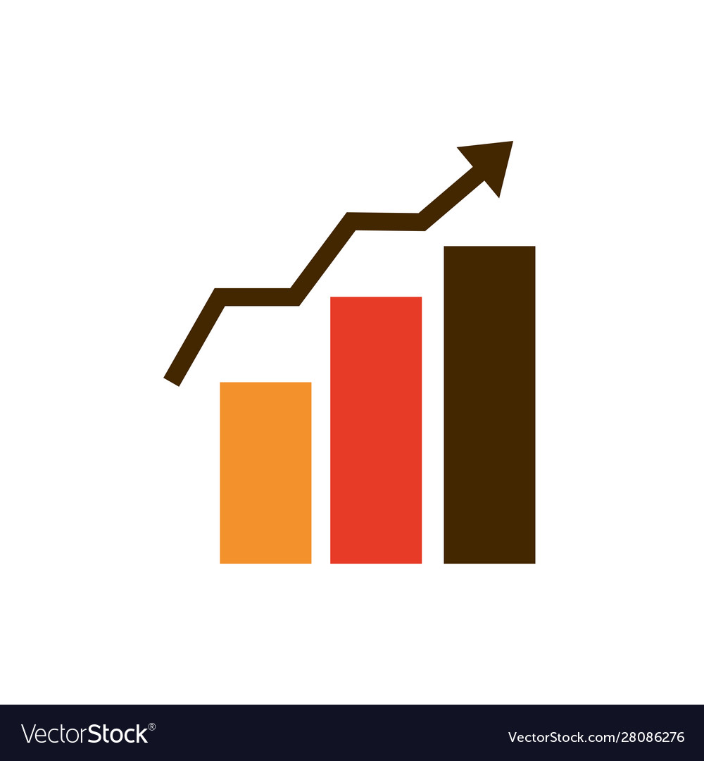 Statistics growth diagram business strategy icon Vector Image