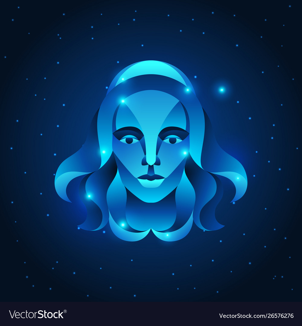 Virgo zodiac sign blue star horoscope symbol Vector Image