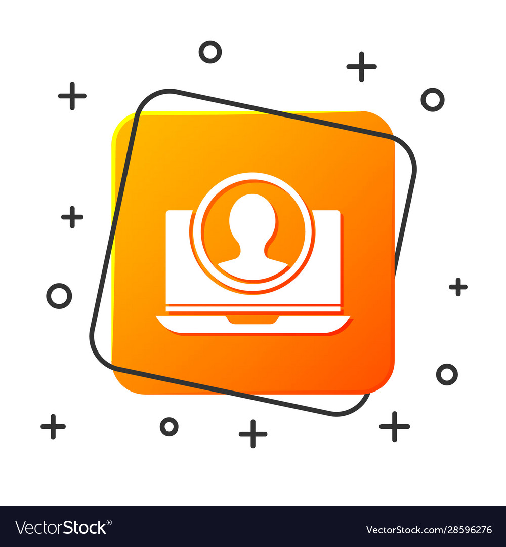 White create account screen icon isolated on vector image White create account screen icon isolated on