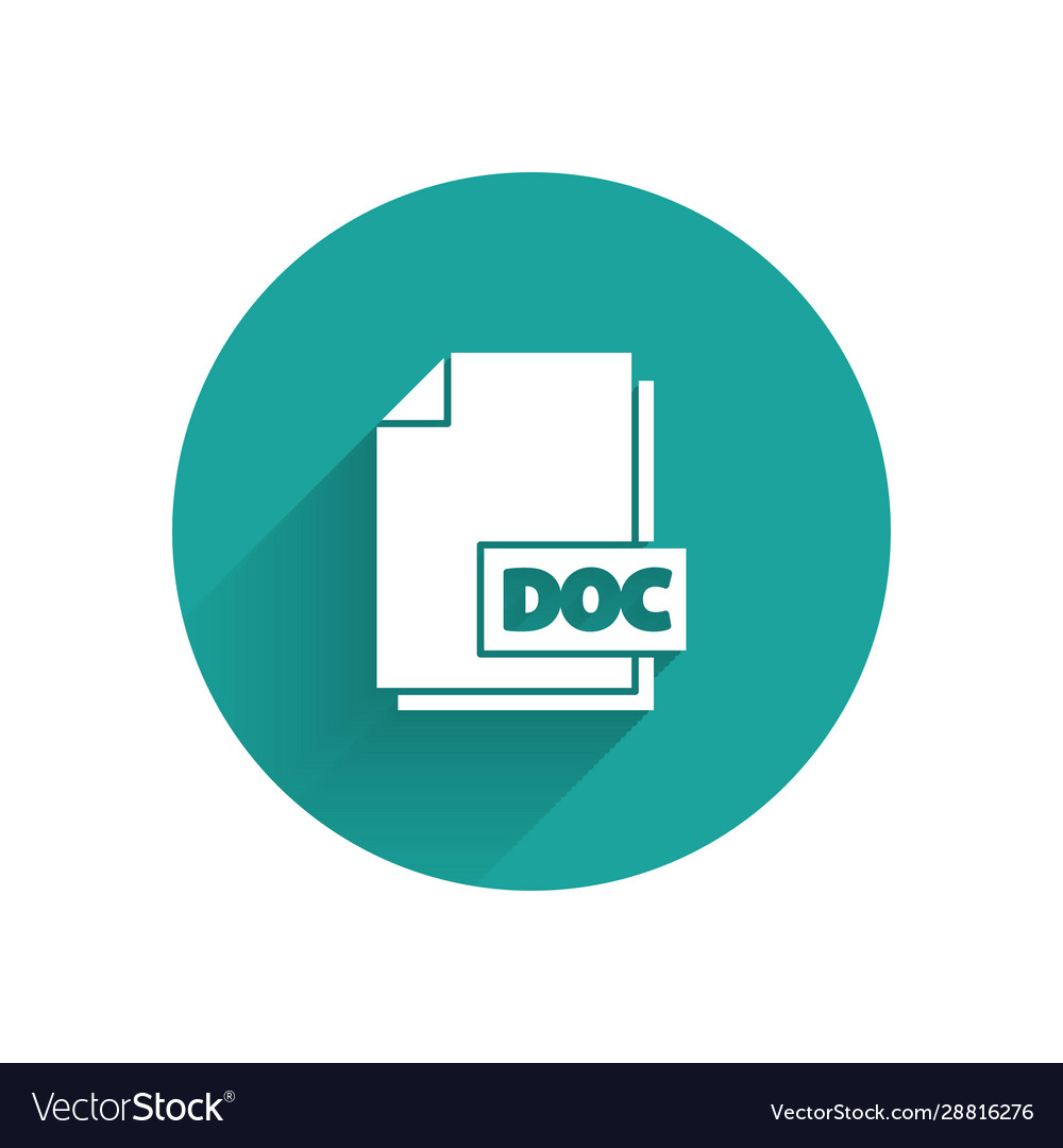 White doc file document download button icon vector image White doc file document download button icon