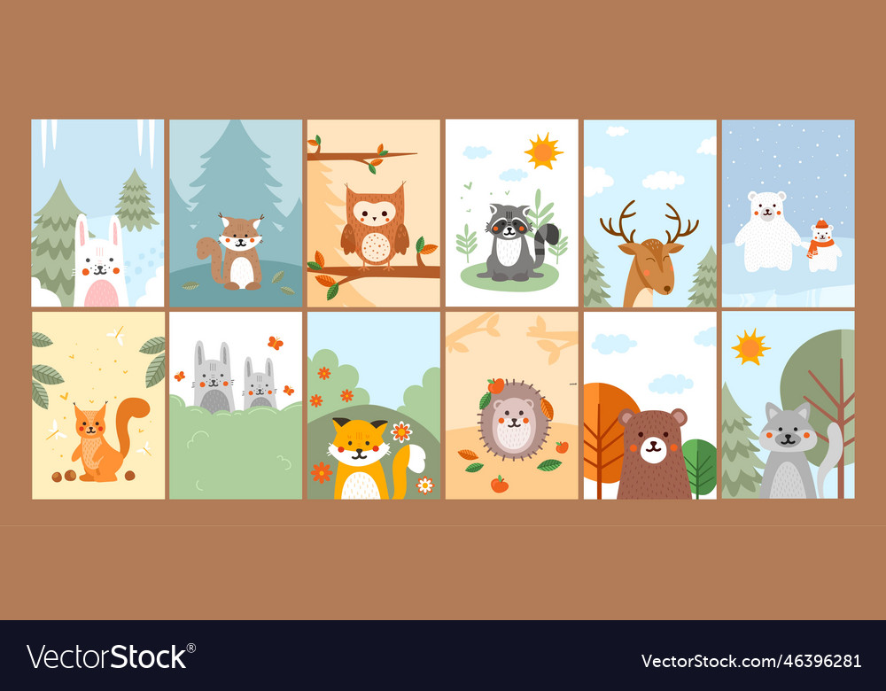 Animals banners set