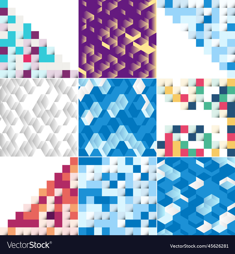 Blue mosaic pattern with a color gradient
