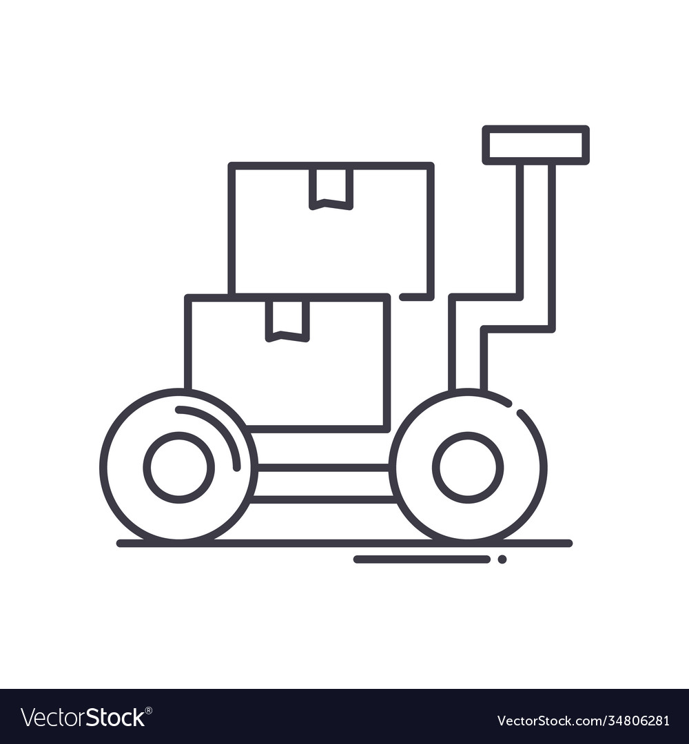 Boxes delivery icon linear isolated vector image Boxes delivery icon linear isolated