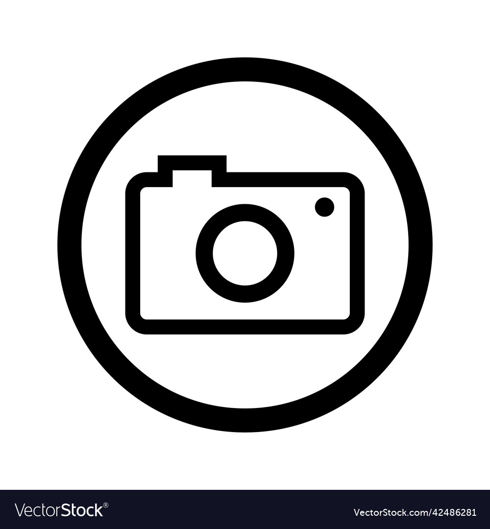 Camera icon in a round circle