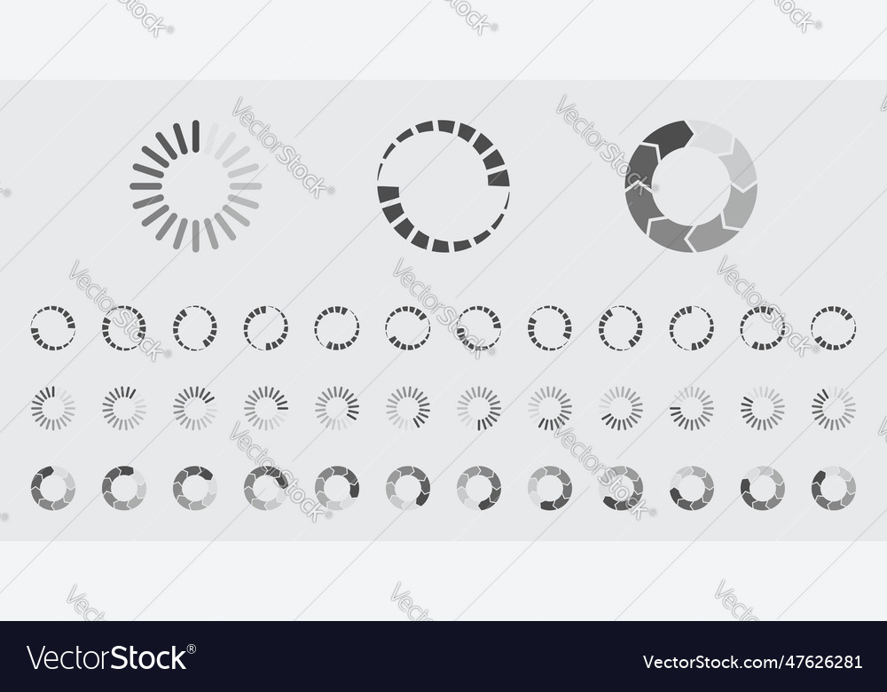 Circular Loading-Puffering-Symbole Set vector image Circular Loading-Puffering-Symbole Set