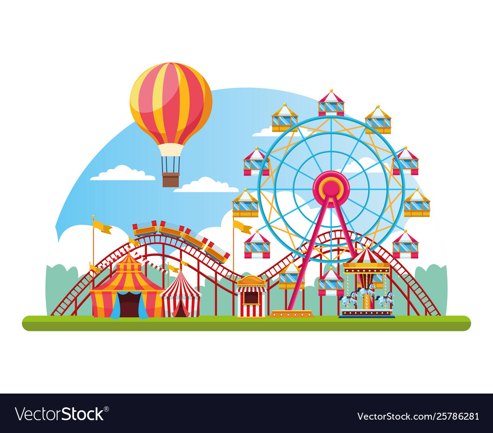 Circus fair festival scenery cartoon Royalty Free Vector