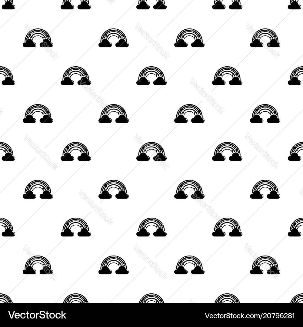 Cloud rainbow pattern seamless Royalty Free Vector Image