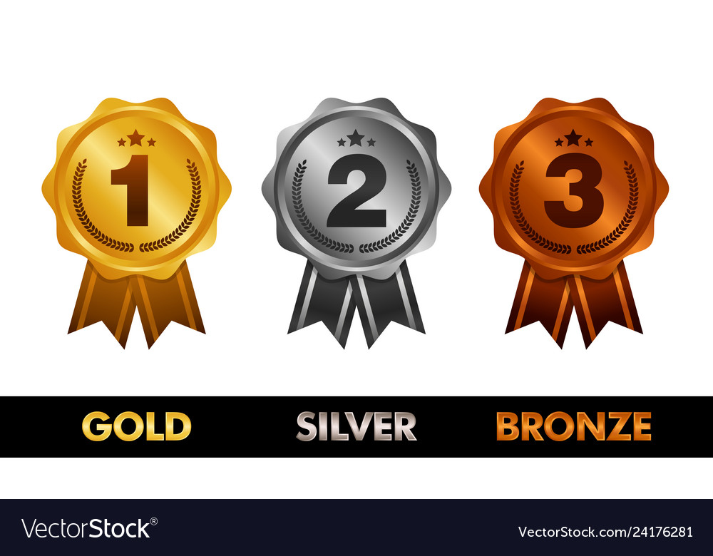 First Place Second Place Third Place Award Medals Vector Image