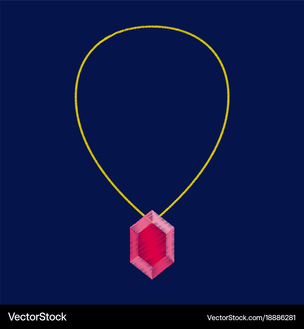 Flat shading style icon necklace with precious Vector Image