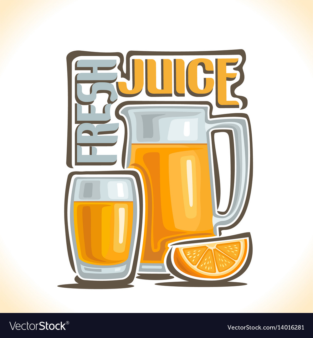 Fresh orange juice Royalty Free Vector Image - VectorStock