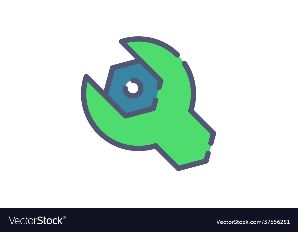Gear setting configuration single isolated icon vector image Gear setting configuration single isolated icon