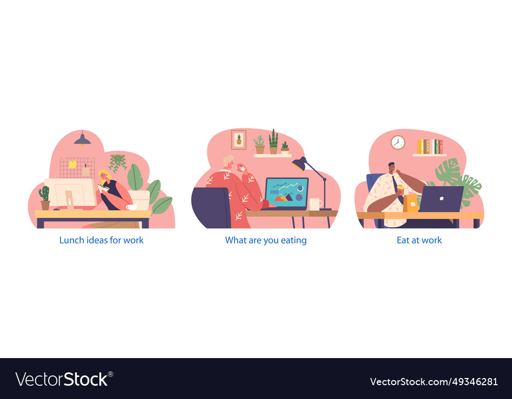 Isolated elements with office worker characters