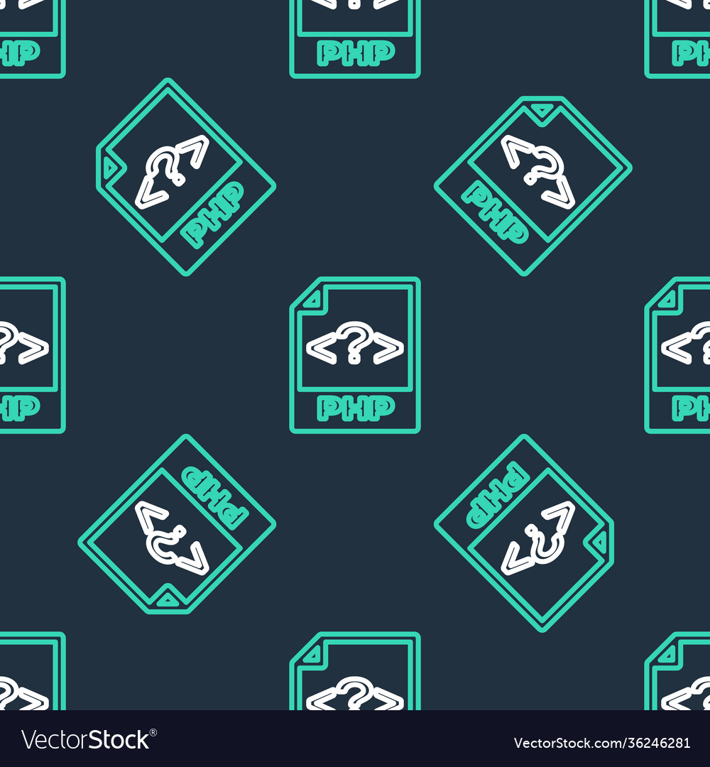 Line php file document download button icon vector image Line php file document download button icon