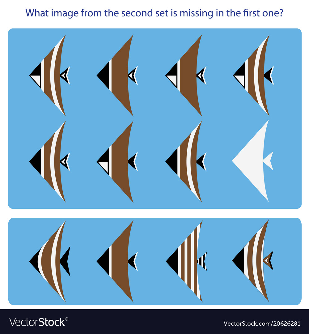 Logical task find what image from the second set vector image Logical task find what image from the second set