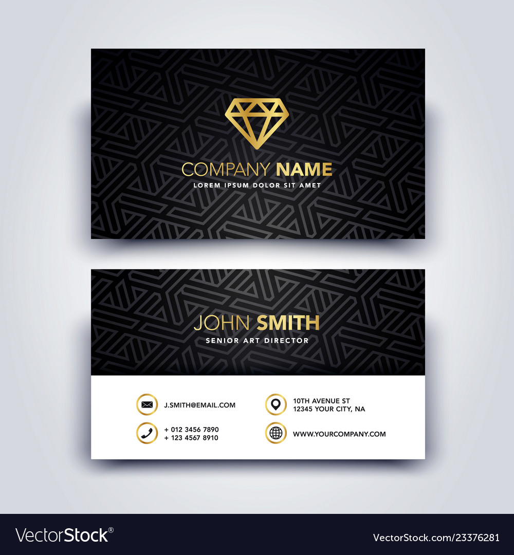 Modern dark and clean business card template Vector Image