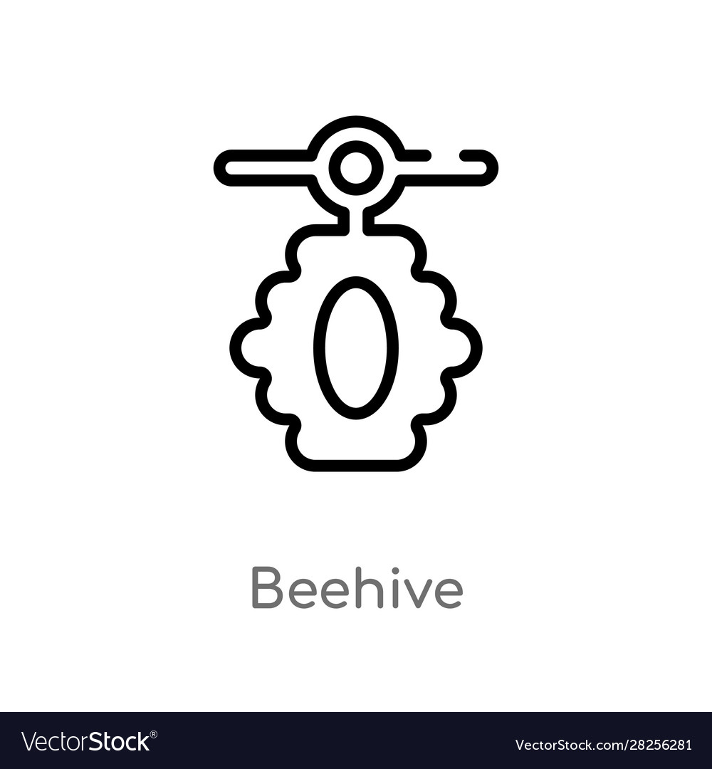 Outline beehive icon isolated black simple line