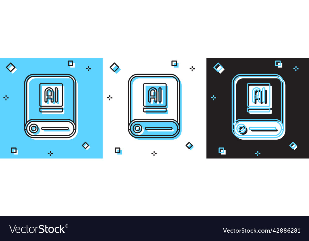 Set artificial intelligence ai icon isolated