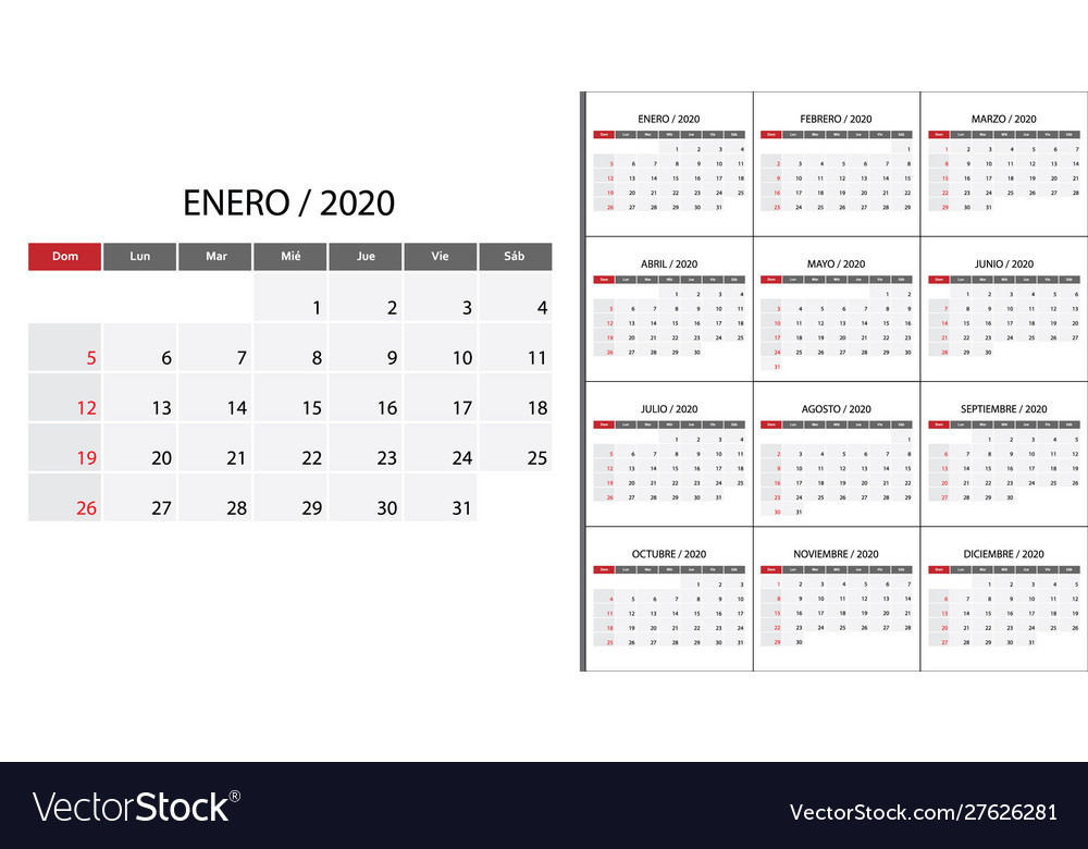 Simple calendar 2020