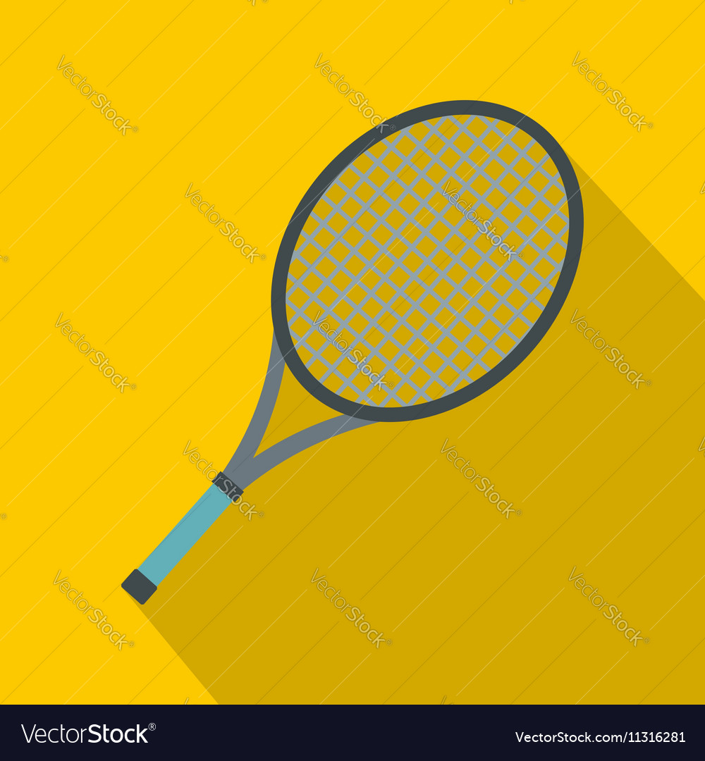 Tennis racket icon flat style Royalty Free Vector Image