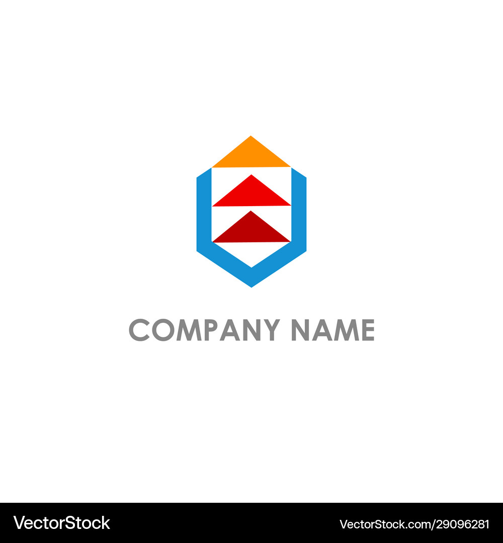Triangle arrow up layer logo Royalty Free Vector Image