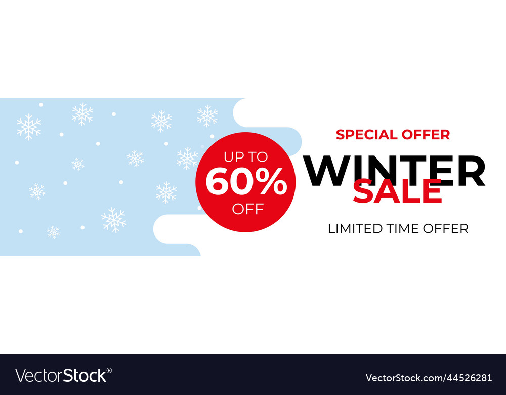 Winter sale banner paper cut illus