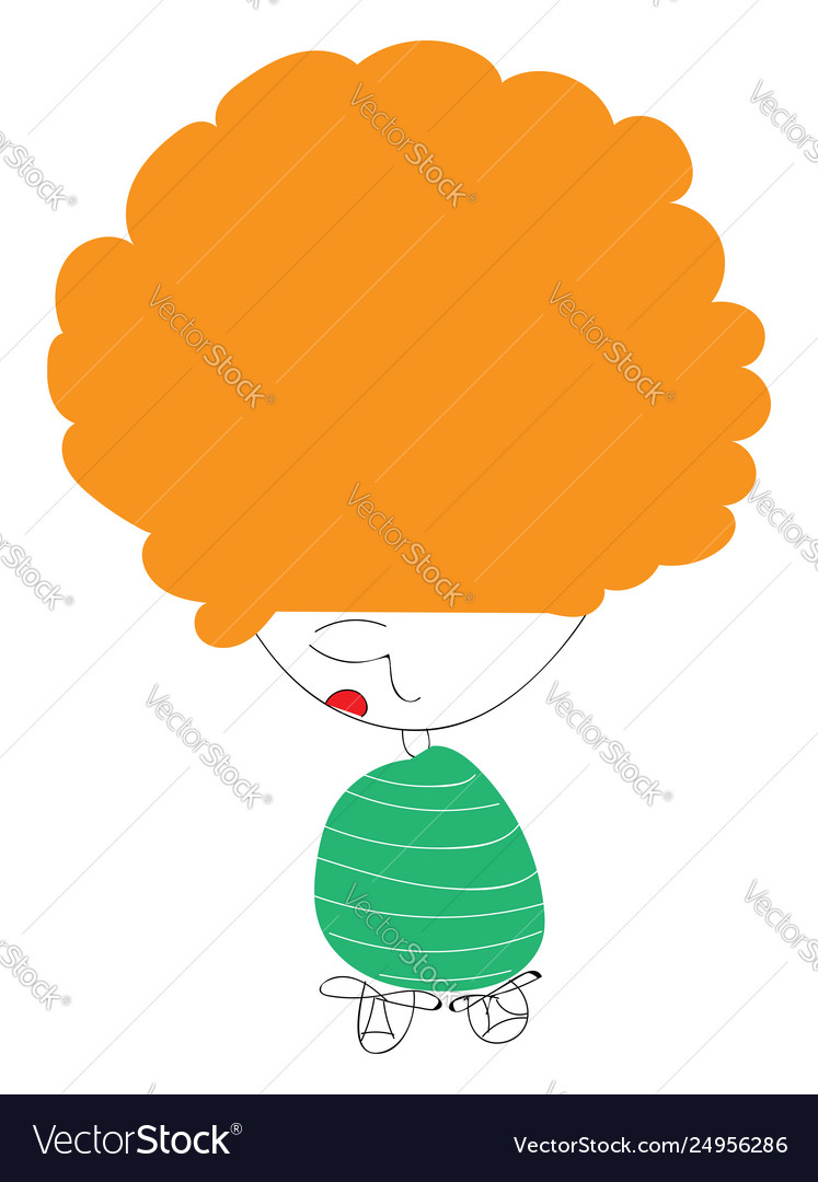 An Orange Haired Cute Little Cartoon Kid Or Color Vector Image