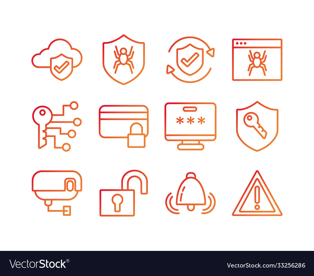 Bundle data security set icons