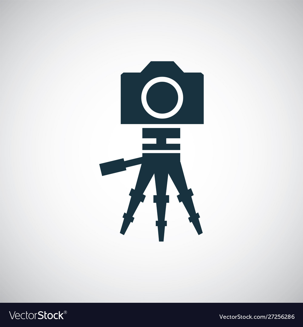 Camera tripod icon for web and ui on white