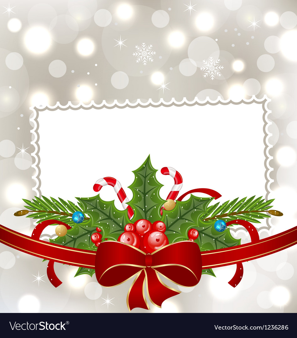 Christmas elegant card with holiday decoration