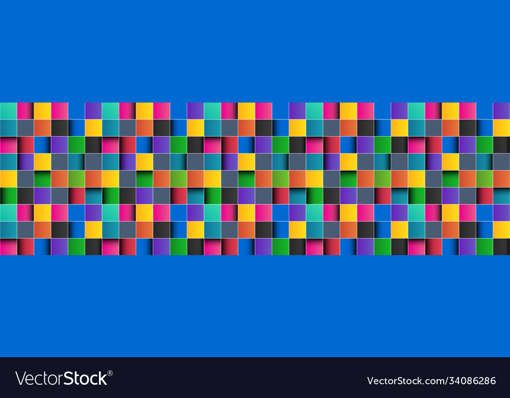 Colorful square abstract header with white lines vector image Colorful square abstract header with white lines