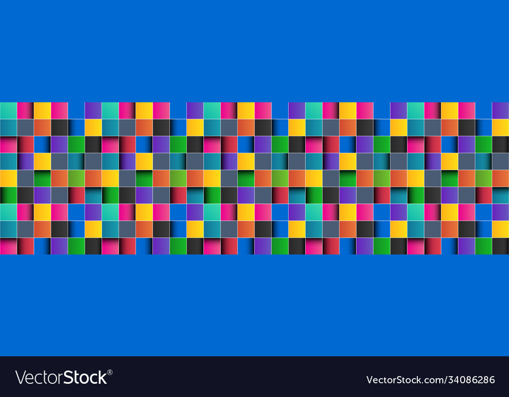 Colorful square abstract header with white lines