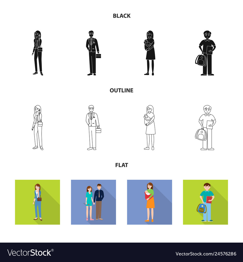 Design of character and avatar symbol set vector image Design of character and avatar symbol set