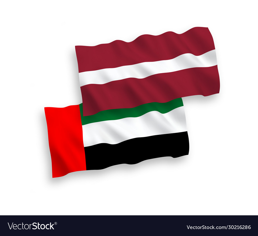 Flags latvia and united arab emirates Royalty Free Vector