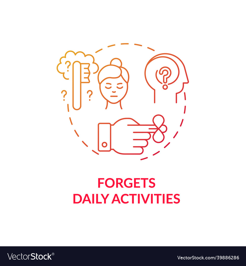 Forgets daily activities concept icon Royalty Free Vector