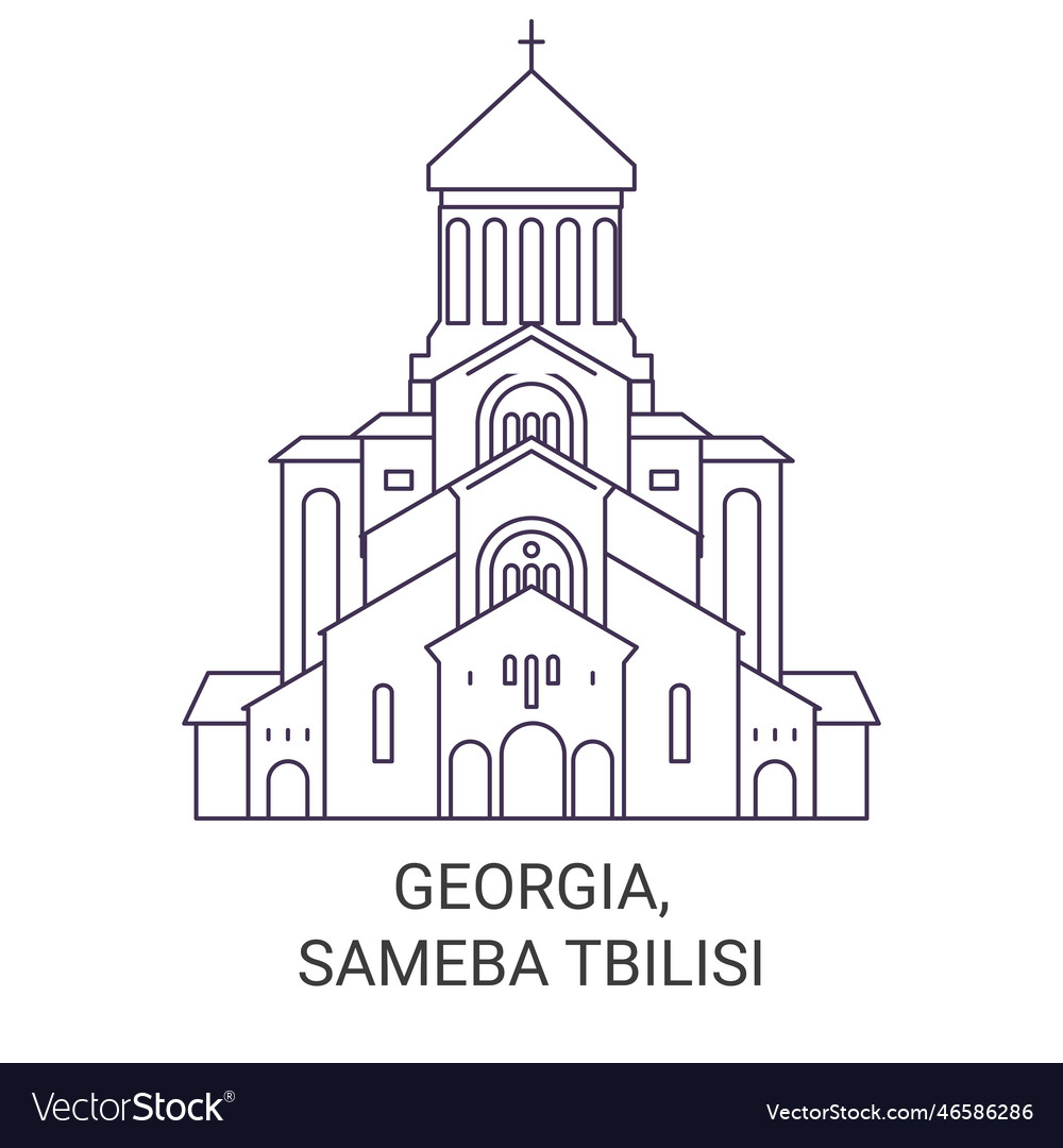 Georgia sameba tbilisi travel landmark Royalty Free Vector