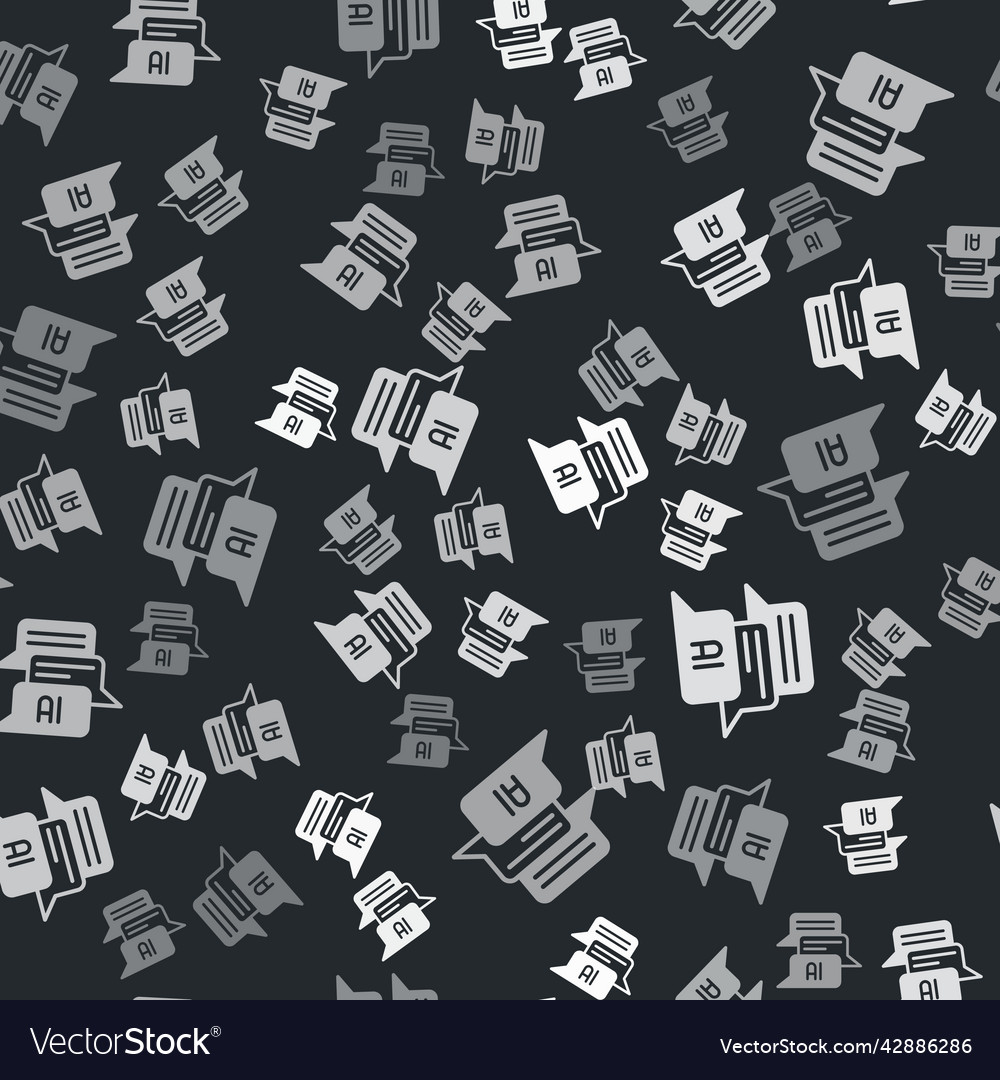Grey chat bot icon isolated seamless pattern vector image Grey chat bot icon isolated seamless pattern