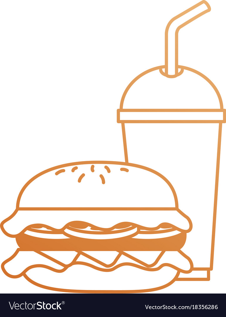 Hamburger with soda icon