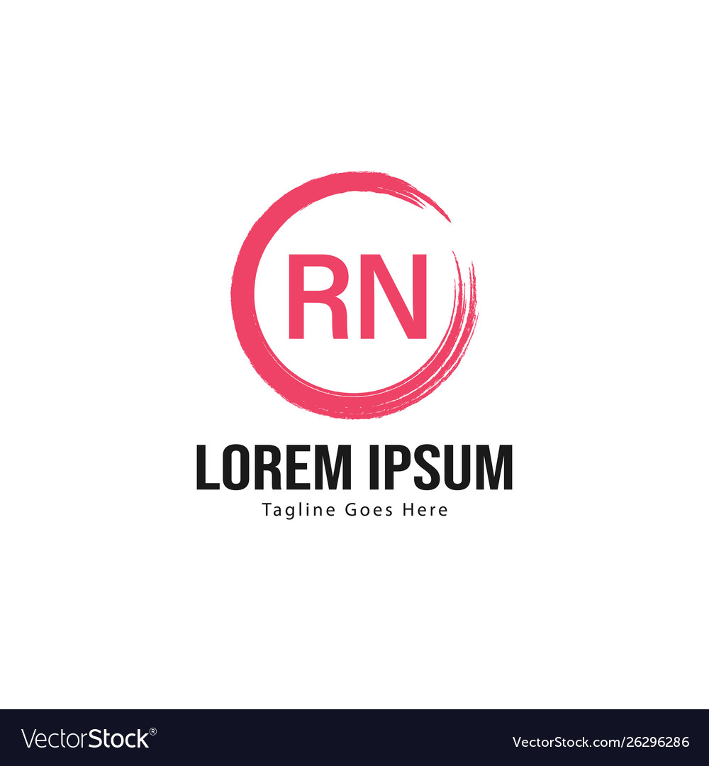 Initial rn logo template with modern frame