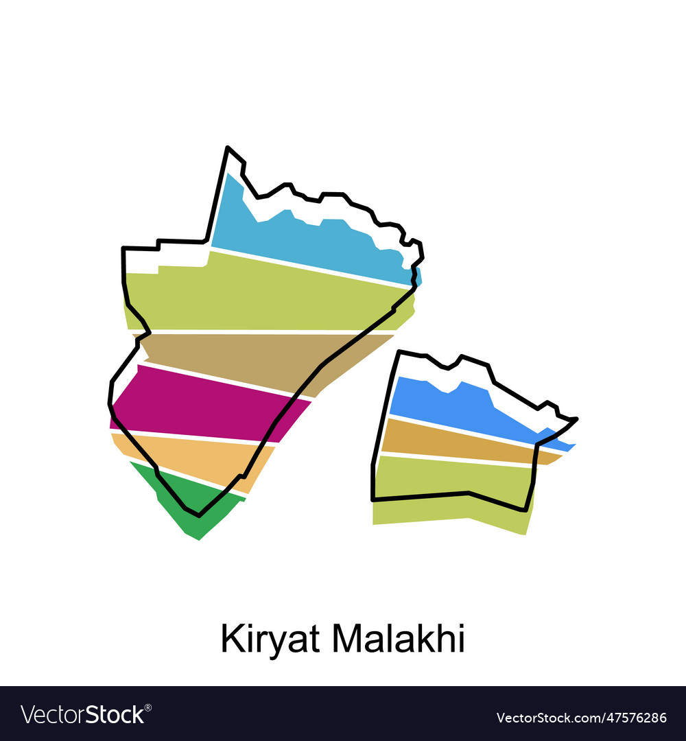 Kiryat malakhi map territory icon israel map Vector Image