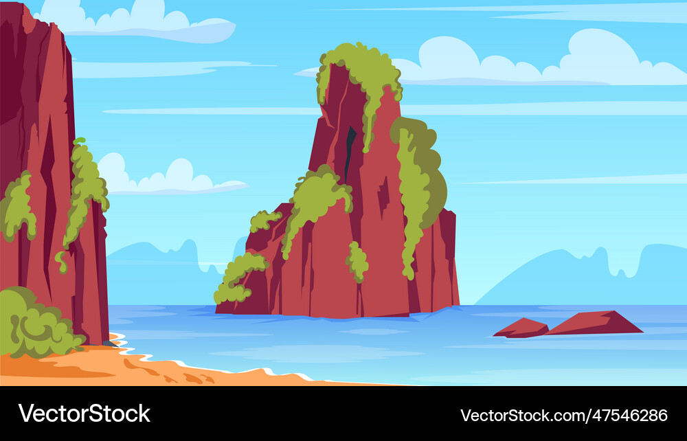 Lake view Royalty Free Vector Image - VectorStock