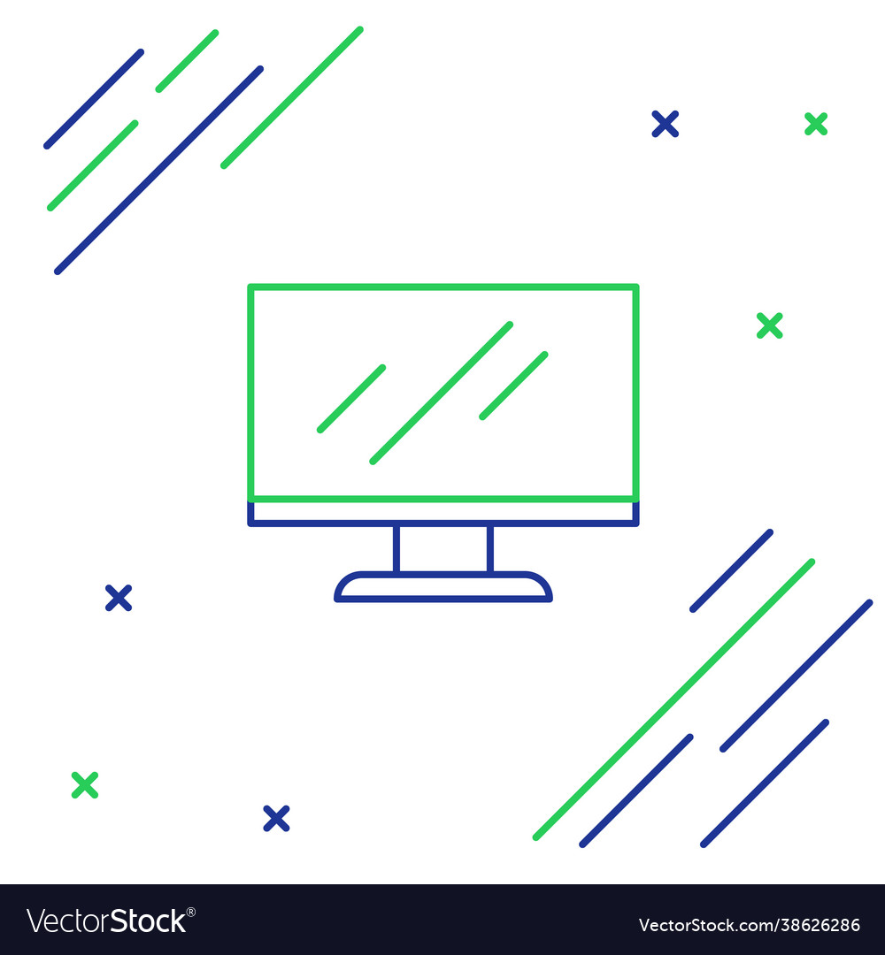 Line computer monitor screen icon isolated Vector Image Line computer monitor screen icon isolated