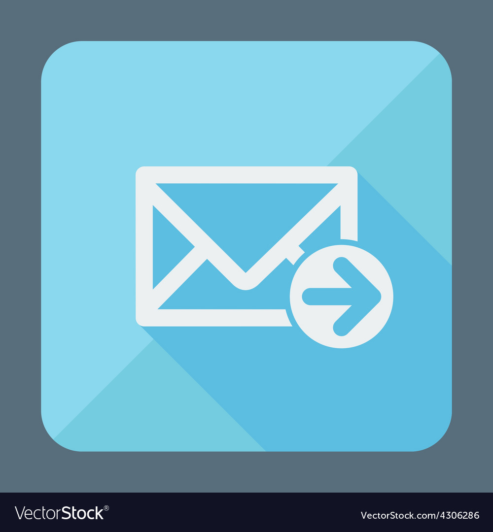 Mail icon envelope with arrow flat design